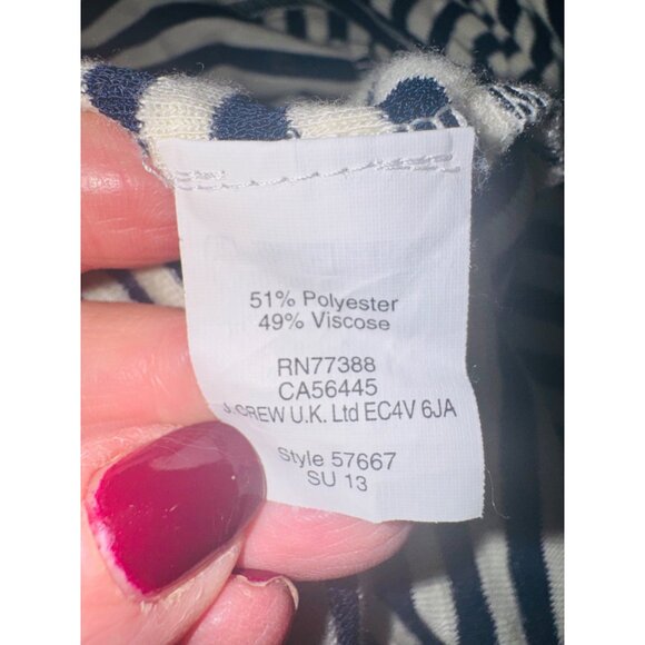 Nautical Madewell Striped V-Neck Short Sleeve T-Shirt S Viscose Blend Navy/White - Picture 7 of 7